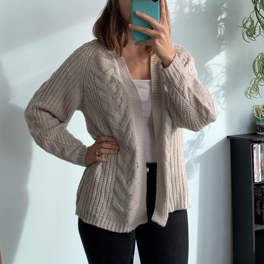 Cream Chunky Knit Cardigan